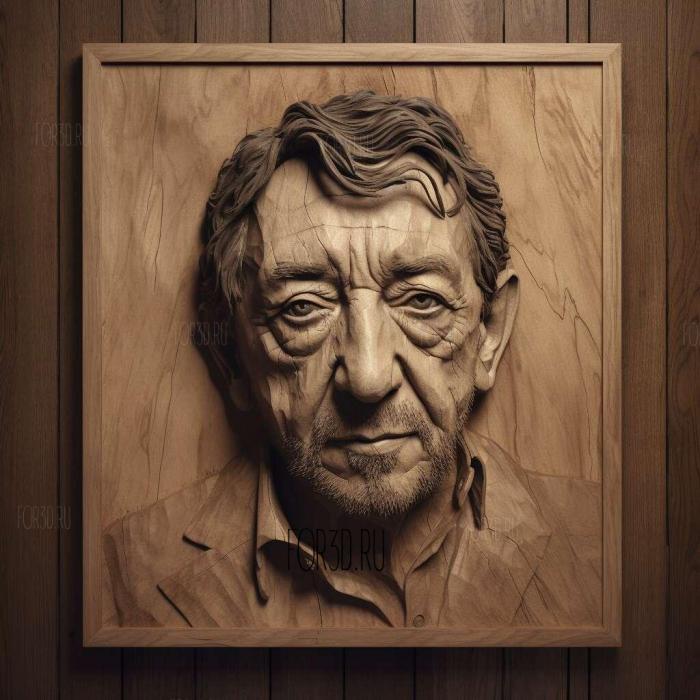 Serge Gainsbourg 4 stl model for CNC